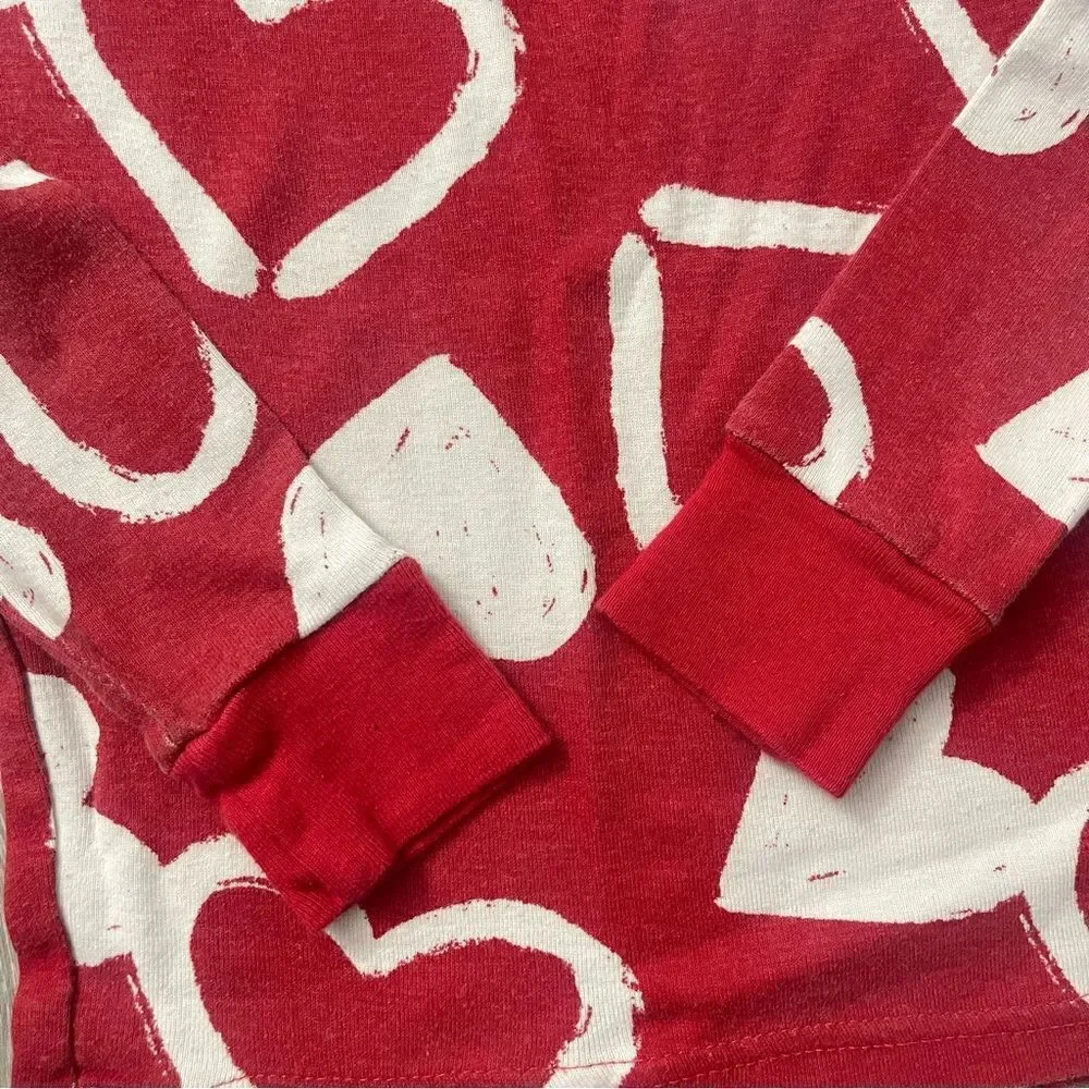 Carter’s Girl’s 2-Piece Red Valentine’s Day Hearts Snug Fit Cotton Pajamas Sz 5